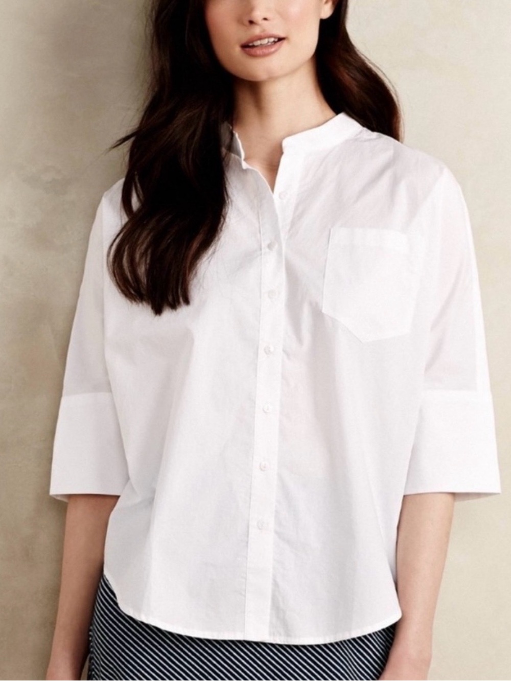 Anthropologie HD in Paris Hi-Lo Buttondown | White 100% Cotton Oversized Shirt